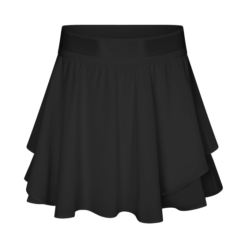 Women's fashion with inner shorts yoga pants skirt Color:Black;Size:S