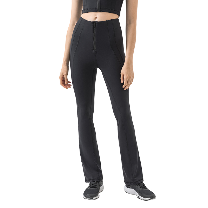 Women's zip fashion flare leggings Black