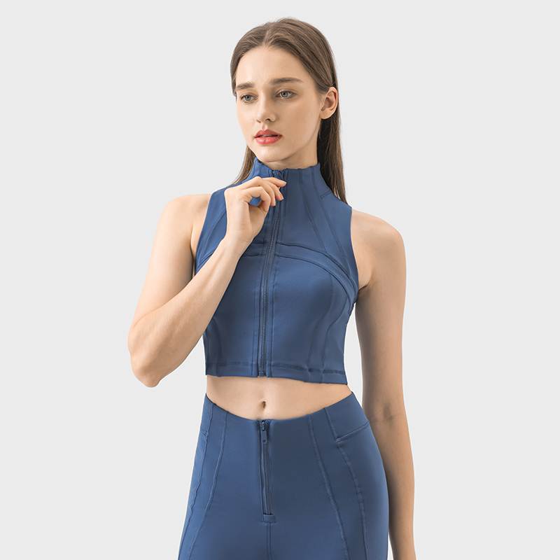 Women's zip fashion crop top