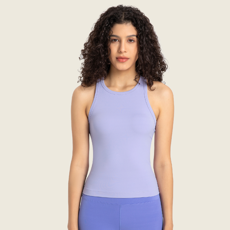 Women's class tank top Color:Light purple;Size:S