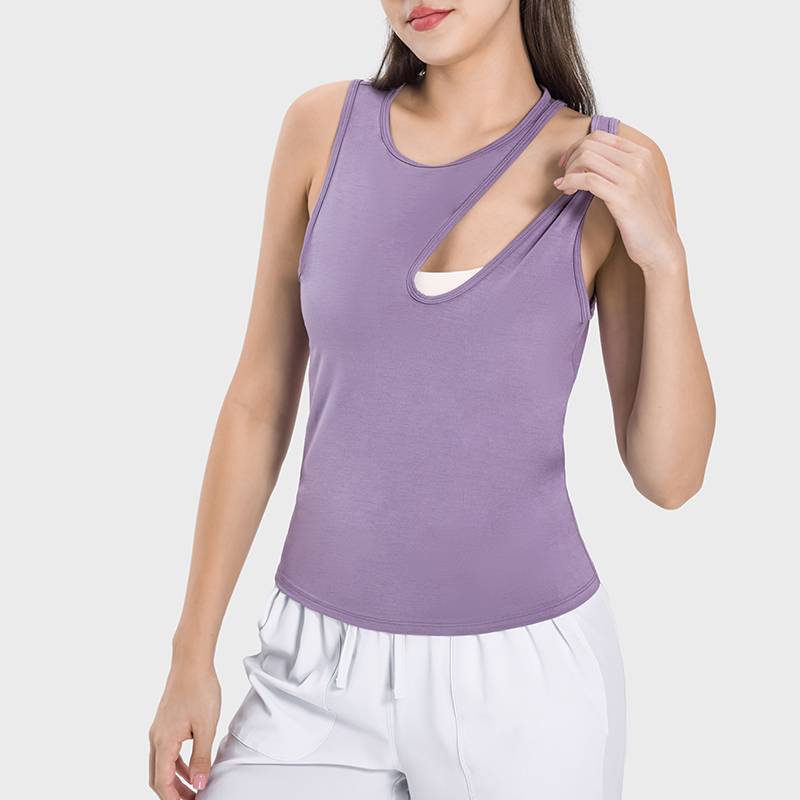 Women's sexy lightweight yoga wear moisture wicking sweat outdoor tennis sports vest Persian Purple
