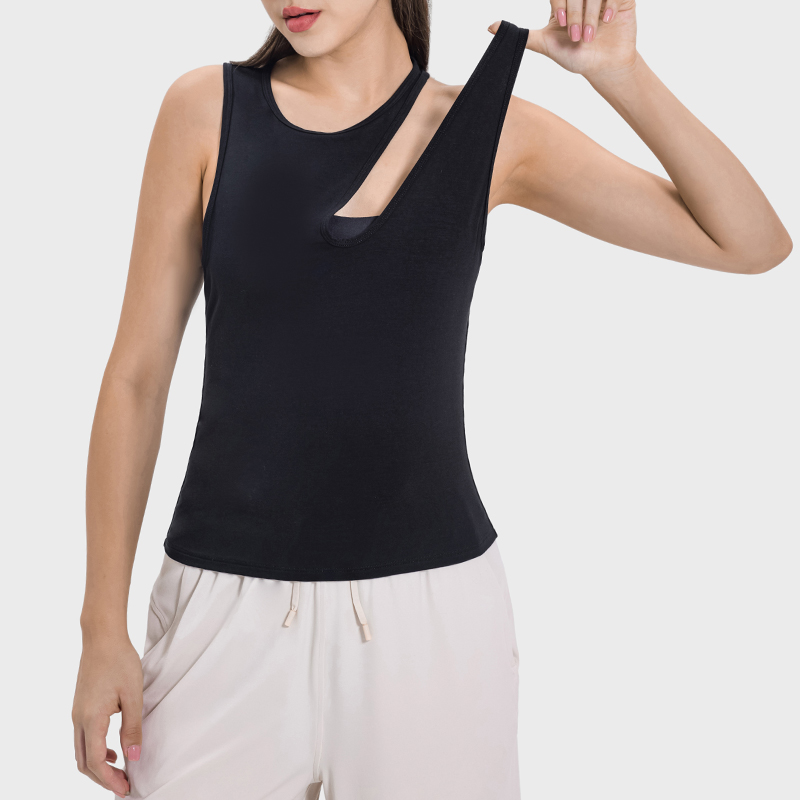 Women's sexy lightweight yoga wear moisture wicking sweat outdoor tennis sports vest Color:Black;Size:S