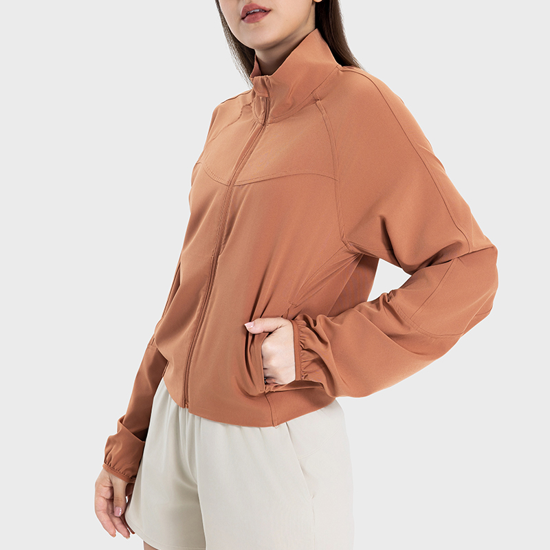 Women's original gauze Ice sunscreen fashion moisture wicking sweat loose sports coat Desert Sunshine