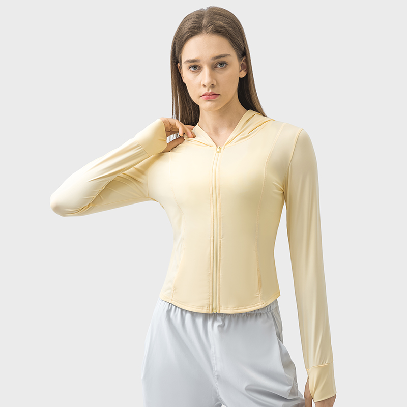 Women's UV protection slim fit sun protection clothing Light pear yellow