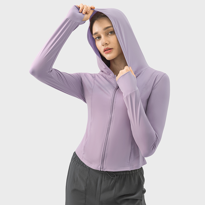 Women's UV protection slim fit sun protection clothing Gray rose