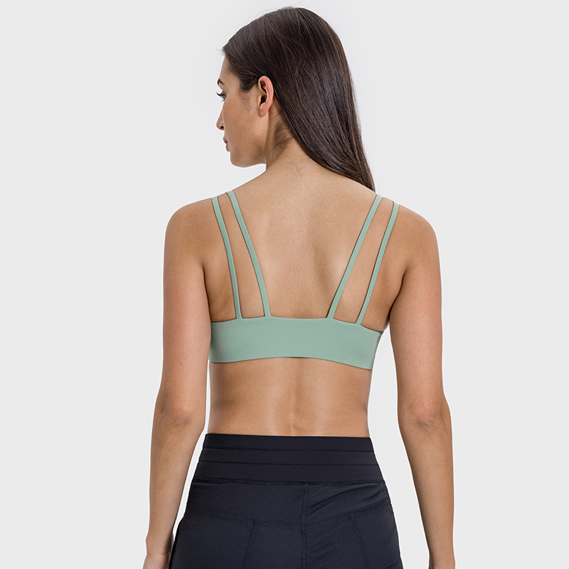 Women's one-piece shock-absorbing and beautiful back yoga underwear Color:Mint Green;Size:L 1