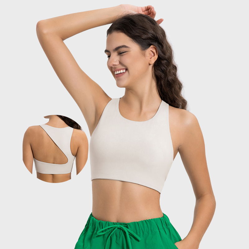 Women's shock-absorbing and breathable sports bra with a beautiful back