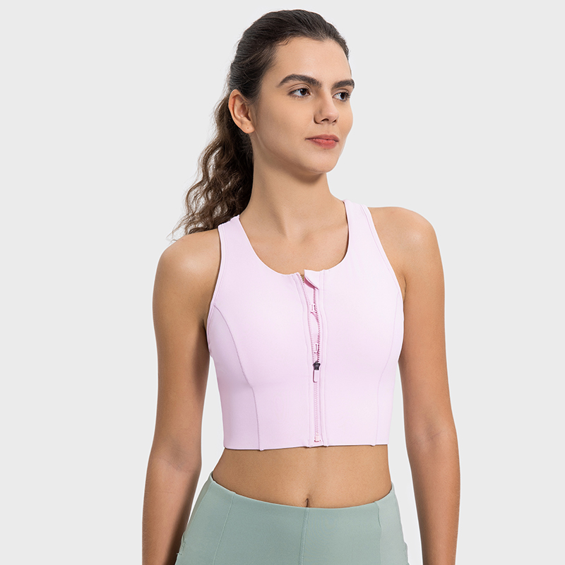 Women's all-in-one cup fitness top Sweet powder