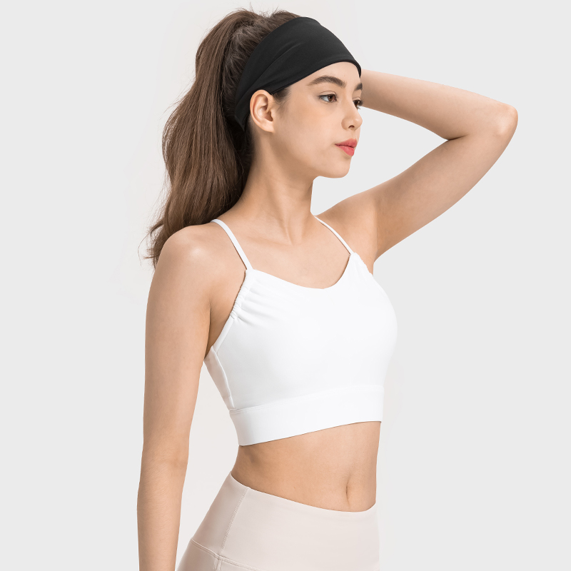 Women's skin friendly breathable Y-shaped back sports bra WHITE
