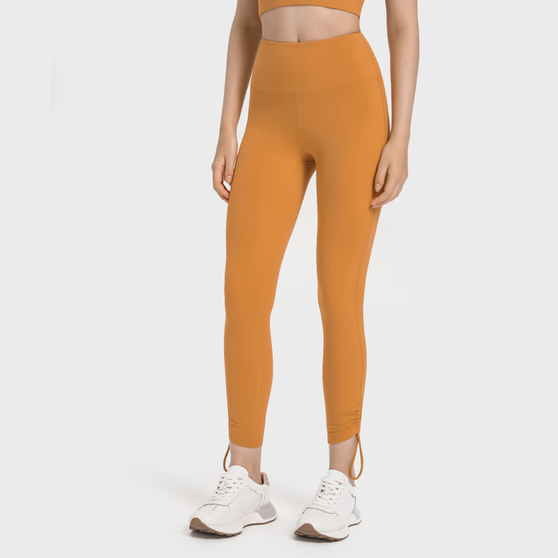 Women's waist tightening and hip lifting yoga pants Autumn orange