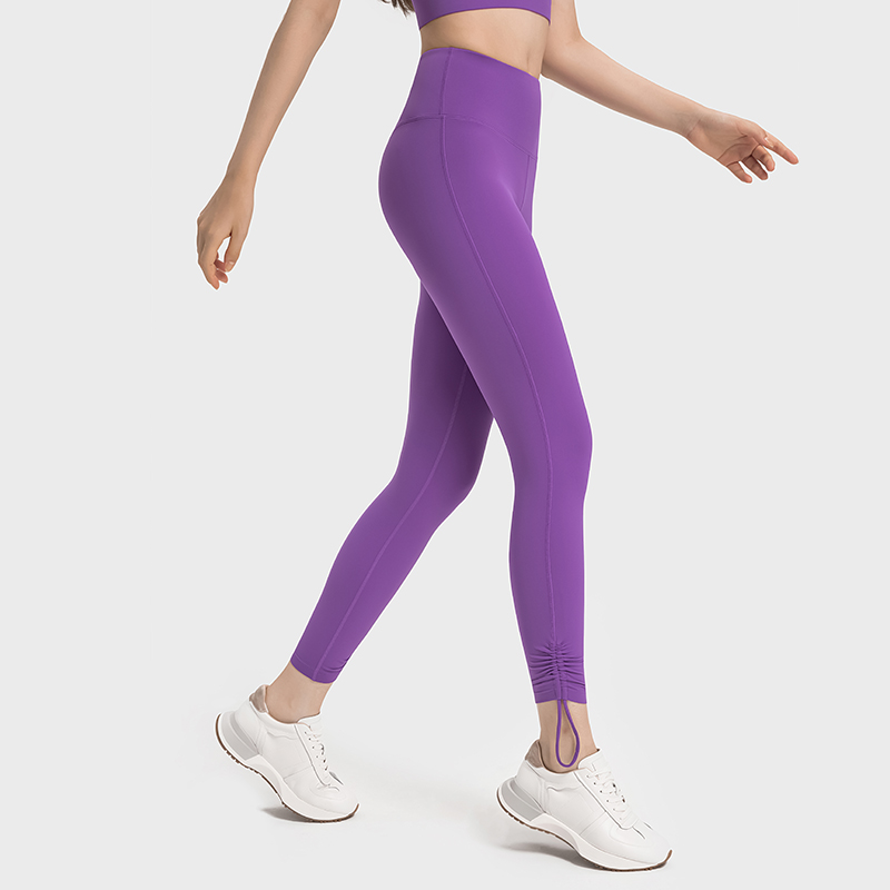 Women's waist tightening and hip lifting yoga pants Court purple