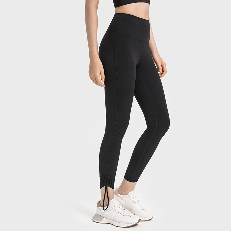 Women's waist tightening and hip lifting yoga pants Black