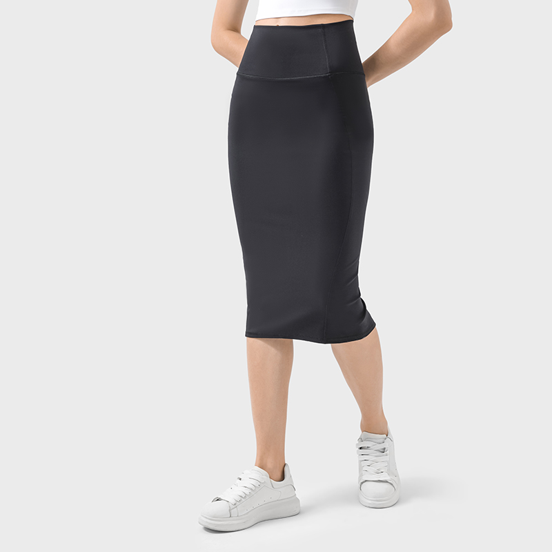 Women's sexy slit bag slim fit hip skirt Black