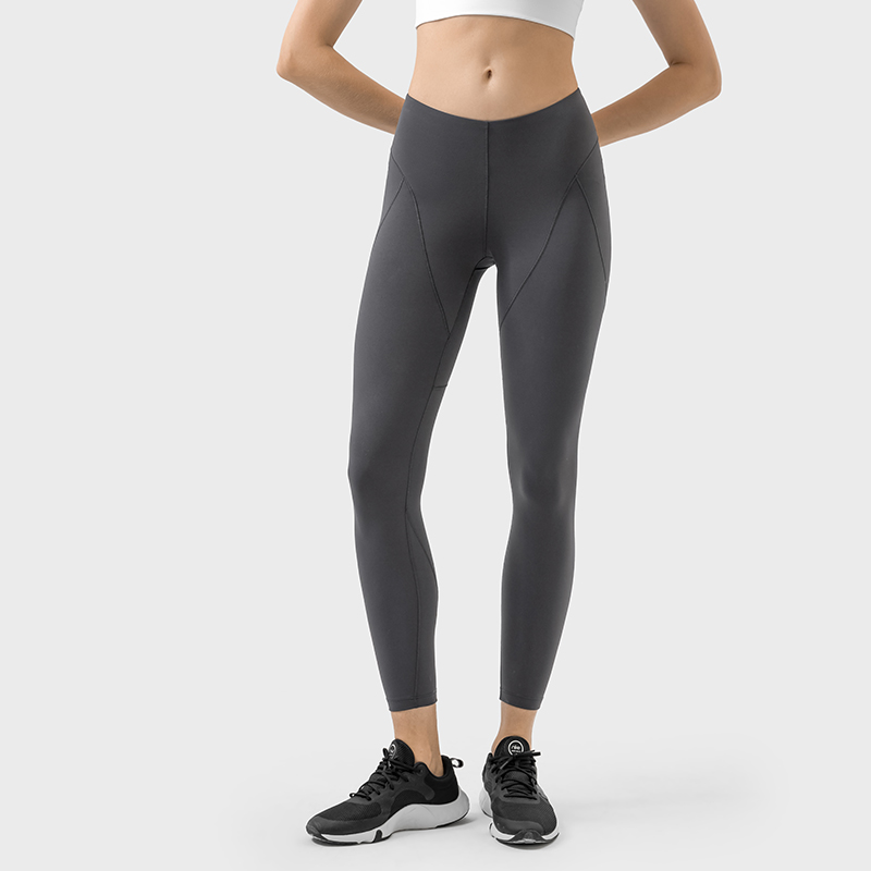 Women's high waisted, hip lifting, moisture absorbing, breathable, slimming sports leggings Graphite gray