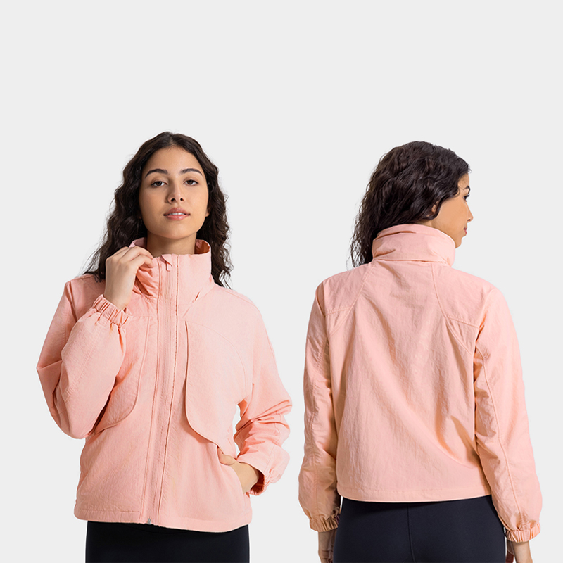 Women's woven windproof and rainproof versatile hooded jacket