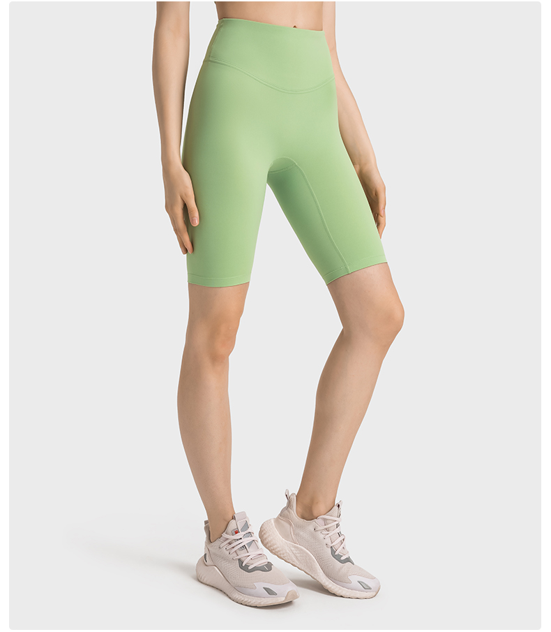 Women's No Awkwardness Thread Anti curling Edge High Waist Tight Waist Lifting Hip Yoga Pants Qingke color