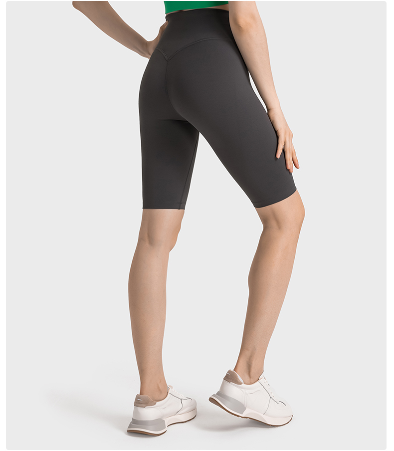 Women's No Awkwardness Thread Anti curling Edge High Waist Tight Waist Lifting Hip Yoga Pants Color:Graphite gray;Size:S