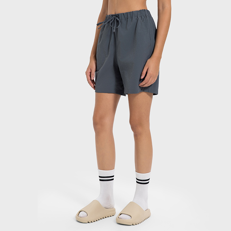 Women's Comfortable Elastic Waist, Cool and Quickly Dried 3/4 Pants, Moisture Absorbing and Breathable Yoga Shorts Color:Asphalt ash;Size:2XL
