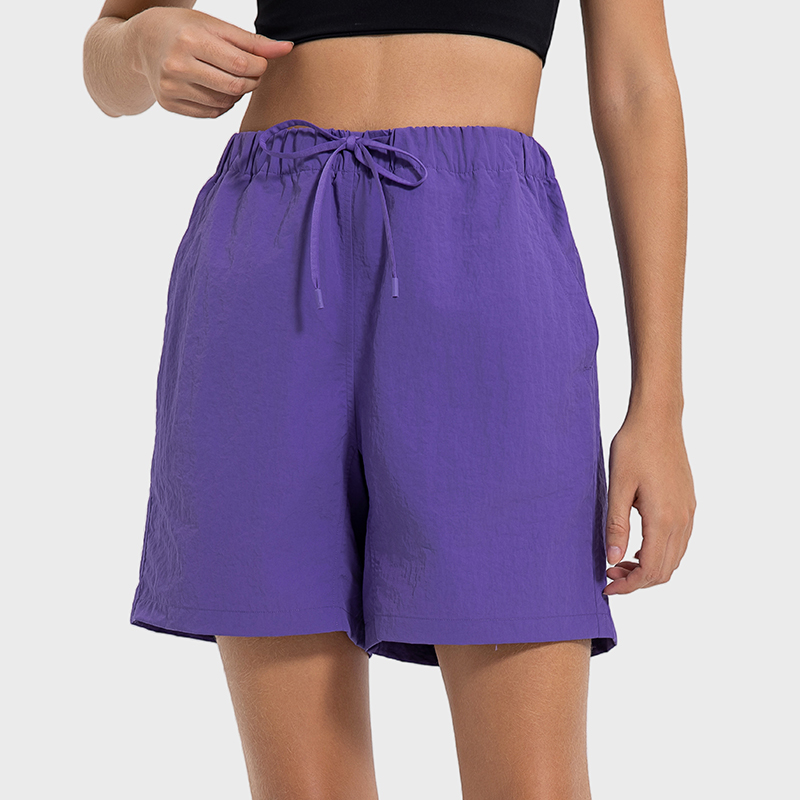 Women's Comfortable Elastic Waist, Cool and Quickly Dried 3/4 Pants, Moisture Absorbing and Breathable Yoga Shorts Violet