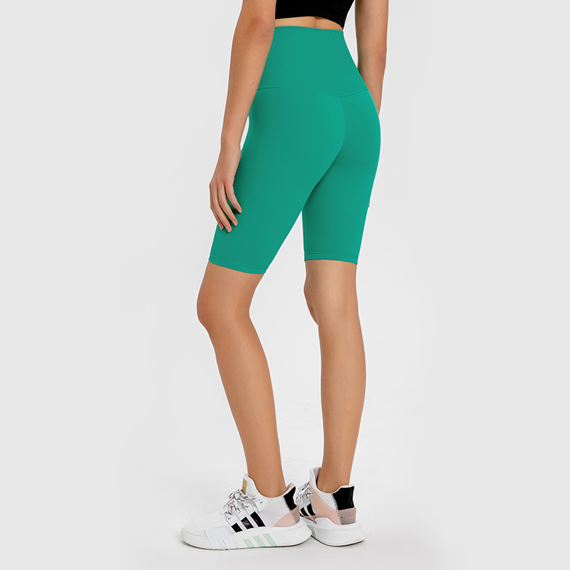 Women's T-line high waist and hip lifting yoga cropped pants MIDDLE GREEN