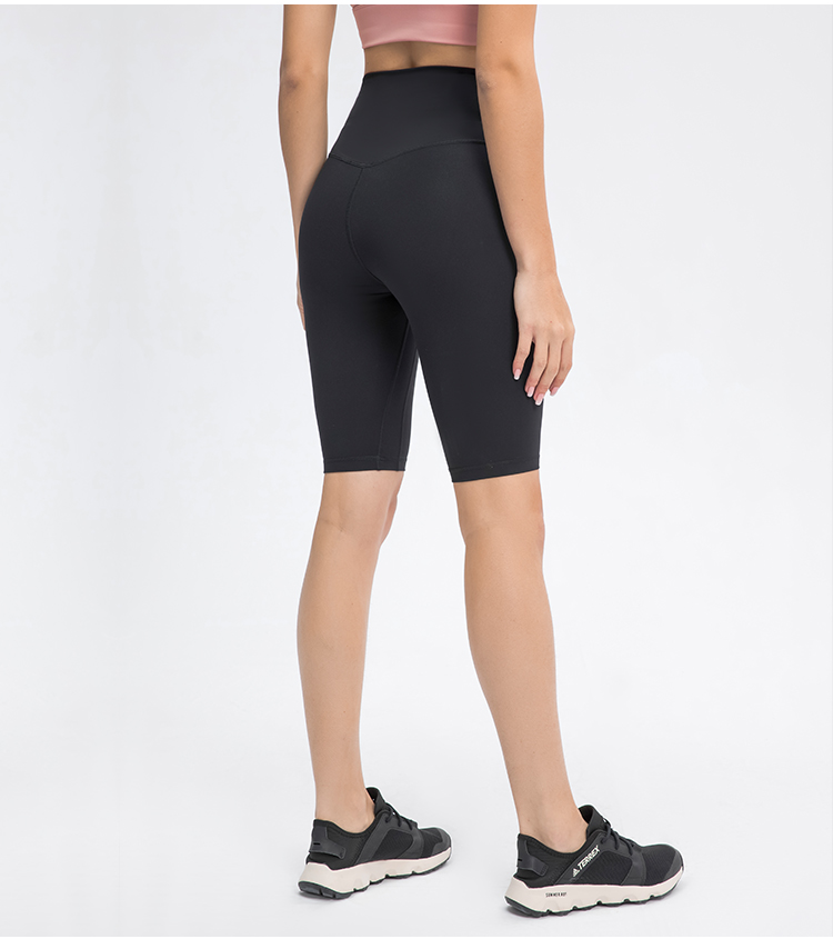 Women's double-sided brushed yoga pants BLACK