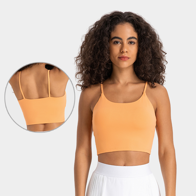 Women's sports yoga vest with slim straps and beautiful back