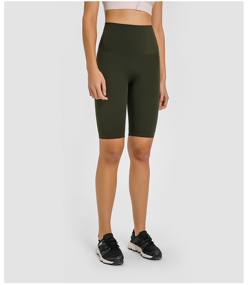 Women's T-line high waist and hip lifting yoga cropped pants Color:CLASSIC GREEN;SIZE:S