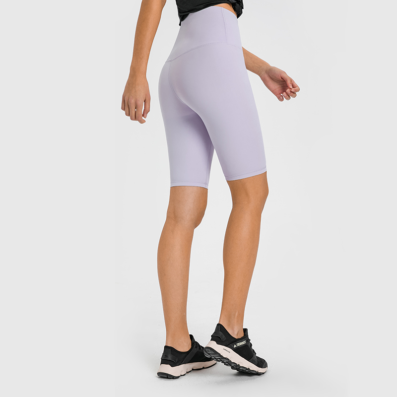 Women's T-line high waist and hip lifting yoga cropped pants LIGHT PURPLE