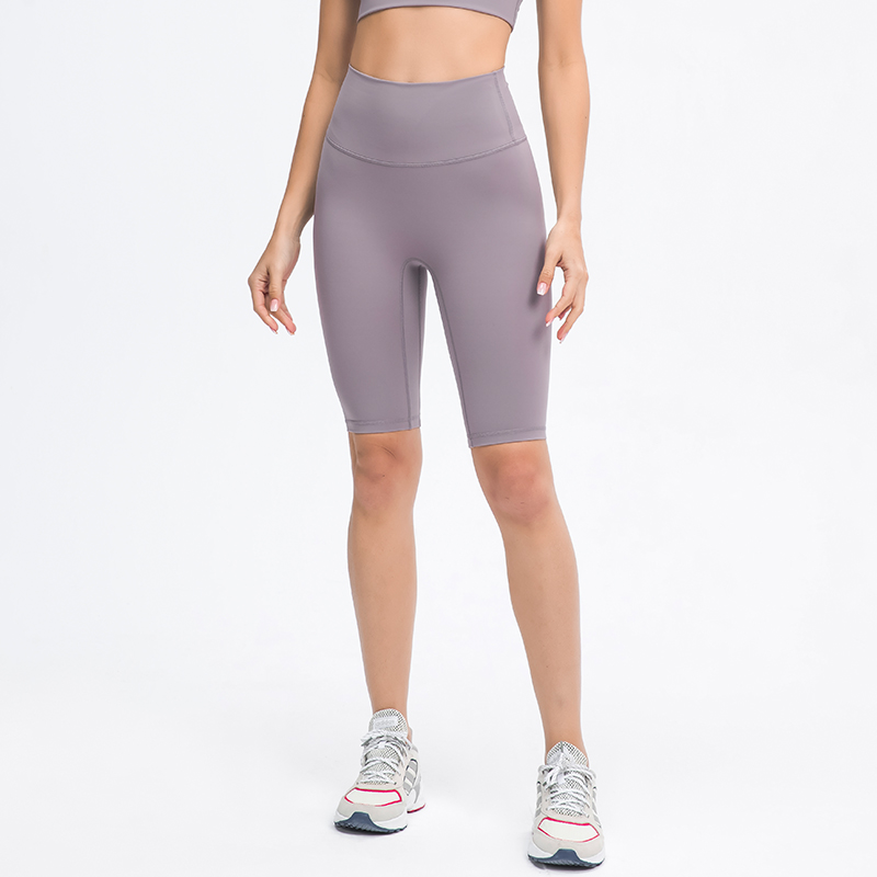Women's double-sided brushed yoga pants LEAD POWDER