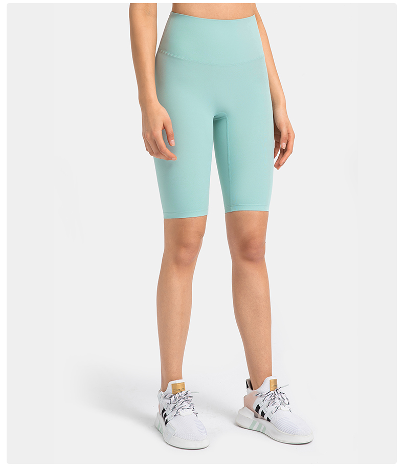Women's tight fitting nude yoga pants with high waist GLASS GREEN