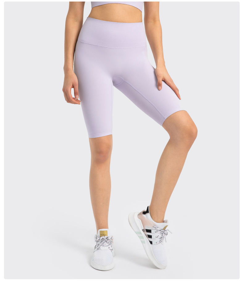 Women's tight fitting nude yoga pants with high waist LIGHT PURPLE