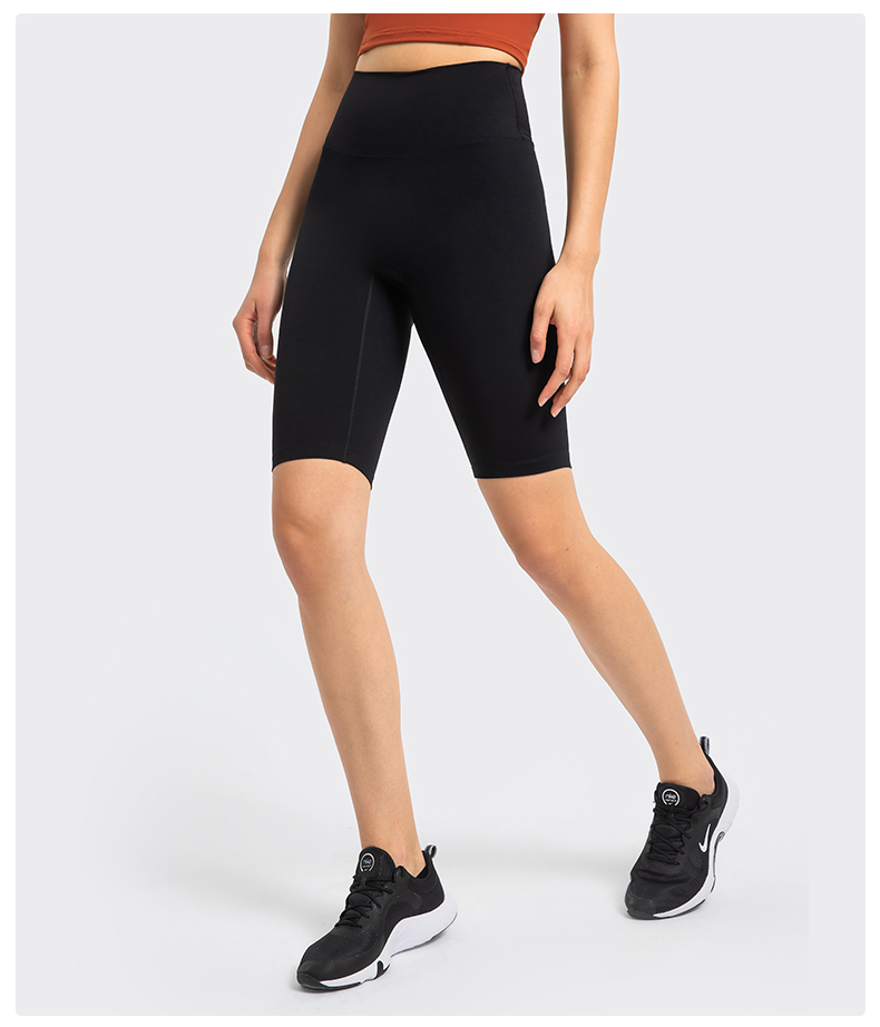 Women's tight fitting nude yoga pants with high waist Color:BLACK;SIZE:M