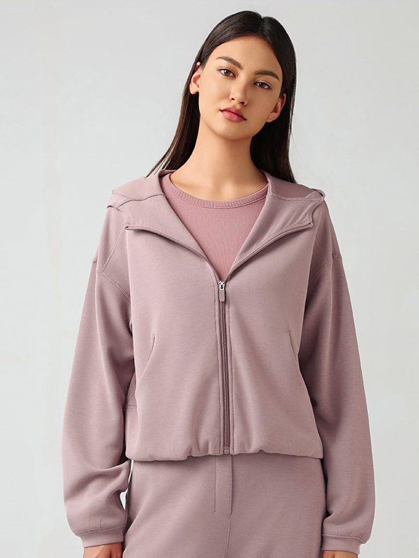 Women's hooded zipper cardigan jacket Twilight Rose