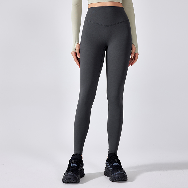 Women's high waisted fitness pants Graphite