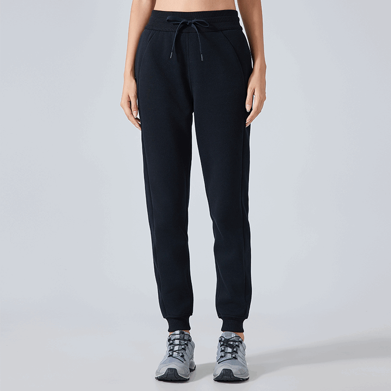 Women's casual loose ankle sports pants Color:Black ;SIZE:S