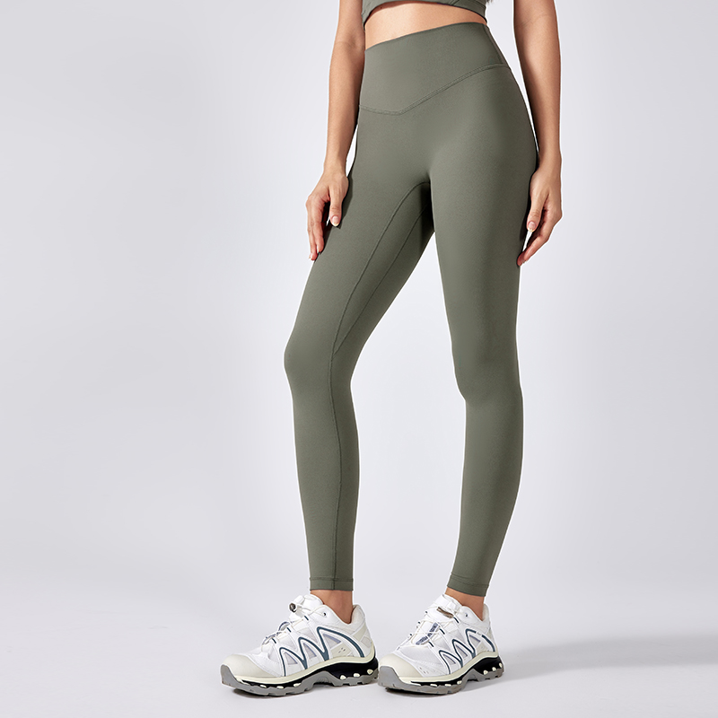 Women's high waisted fitness pants Sage Green