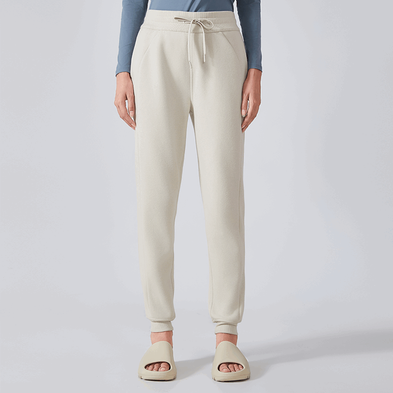 Women's casual loose ankle sports pants Color:Albumin;SIZE:S