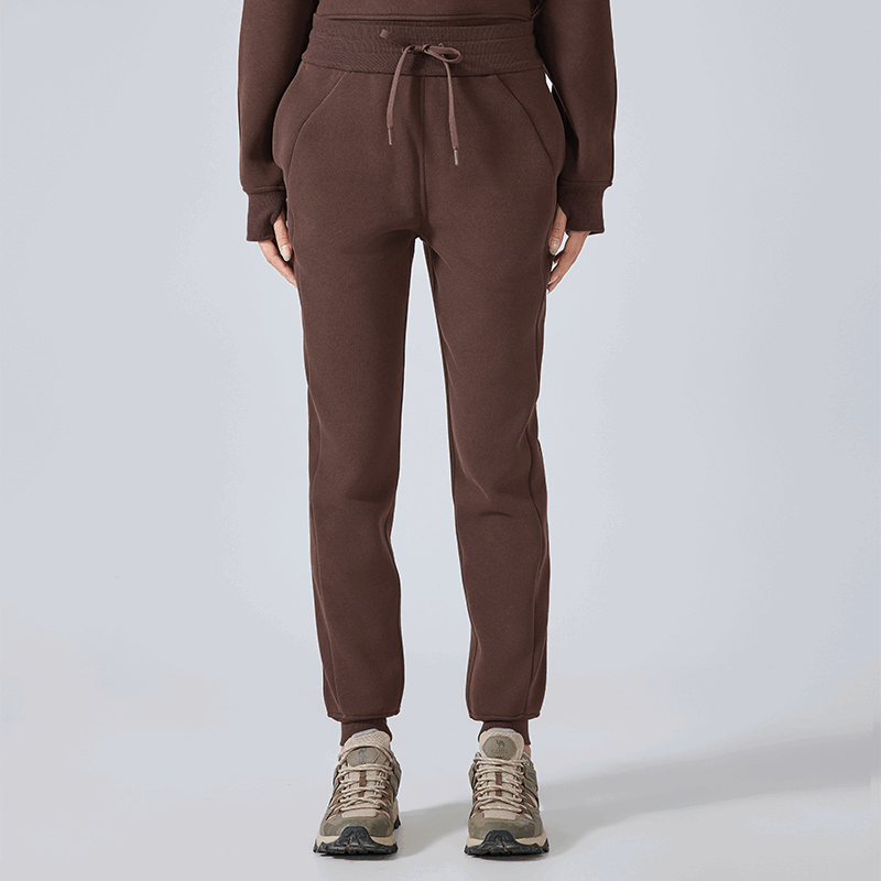 Women's casual loose ankle sports pants Color:Espresso color;SIZE:S