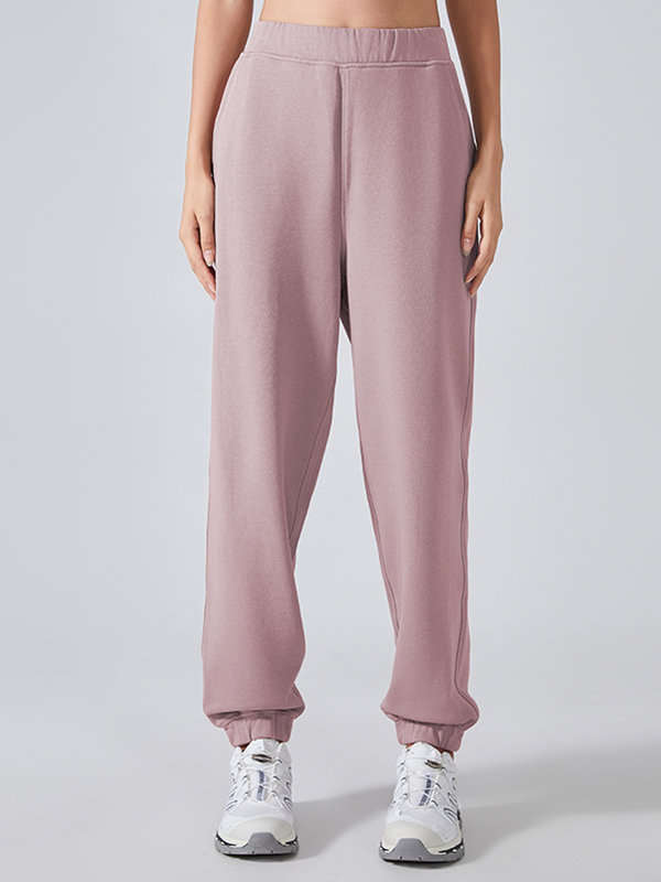 Women's elastic waistband toe binding sports pants Twilight Rose