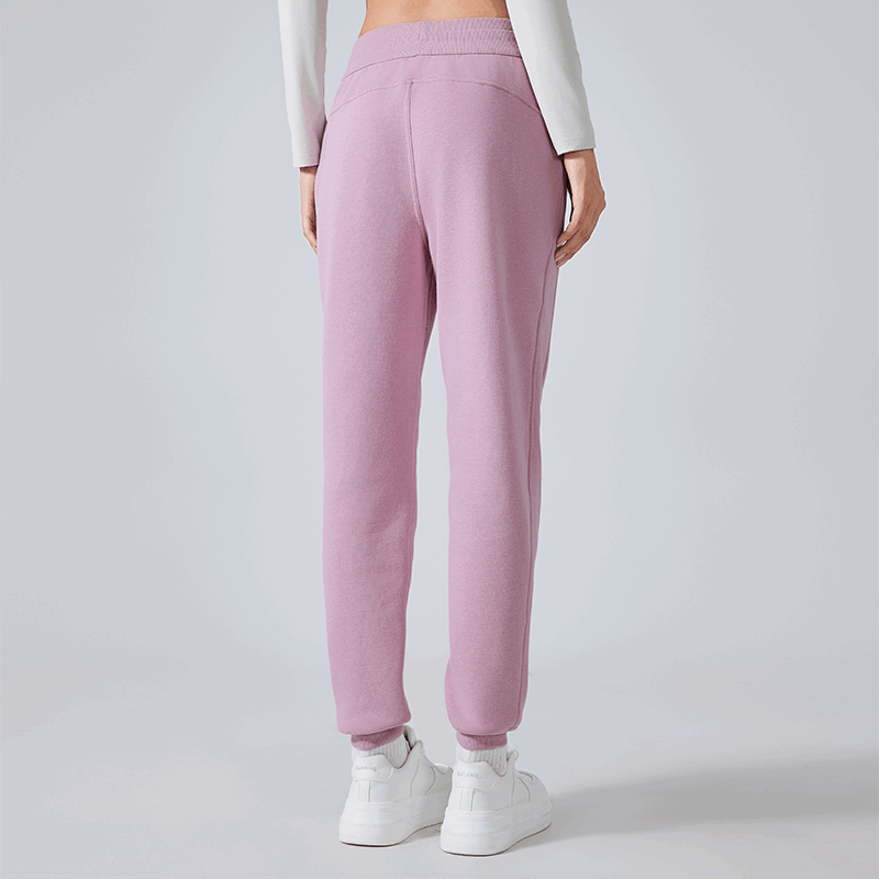 Women's casual loose ankle sports pants Pink Peony
