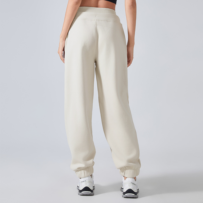 Women's fleece warm sports pants Color:Albumin;SIZE:S 1