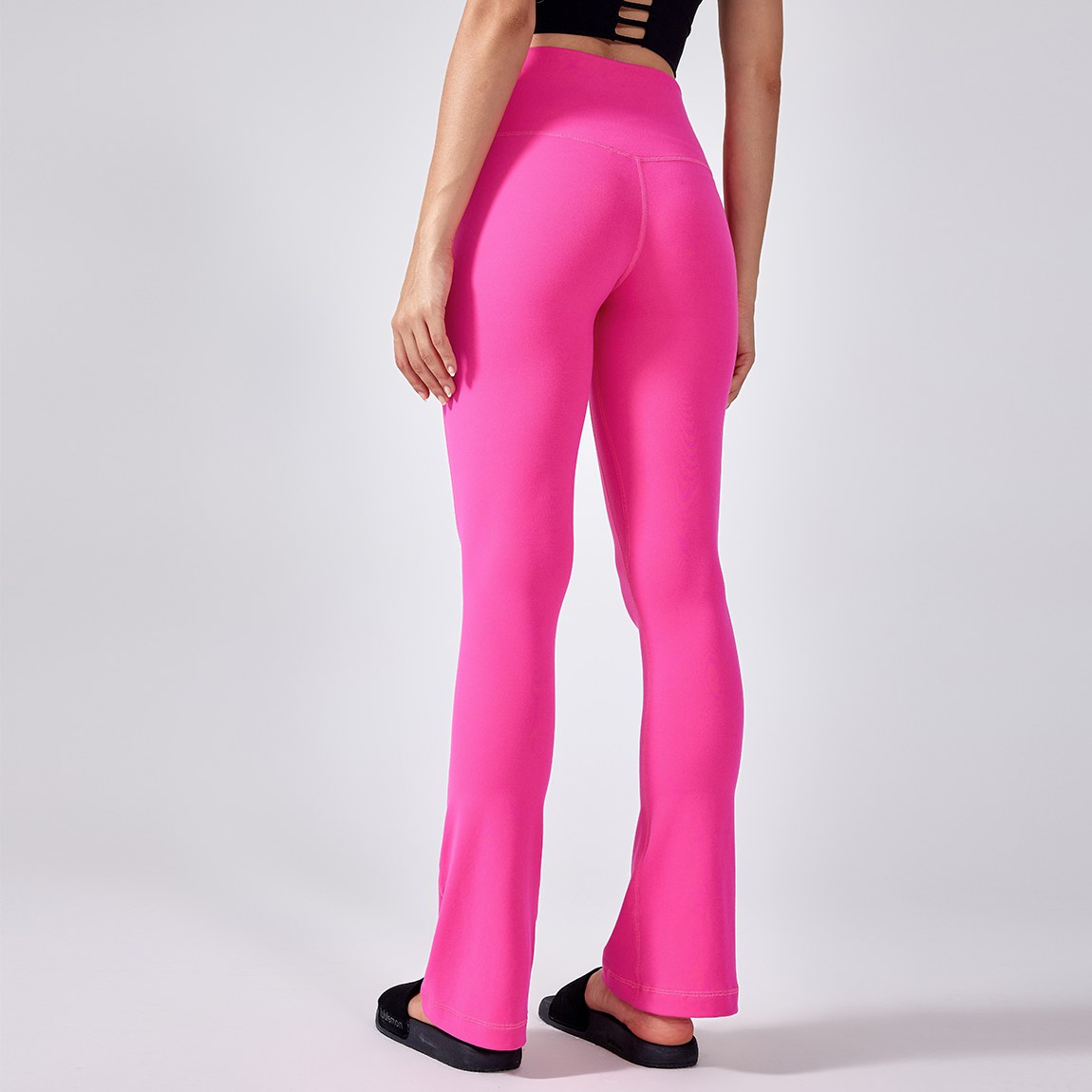 Women's shaping high waisted and hip lifting flared pants yoga pants Dragon Fruit Color