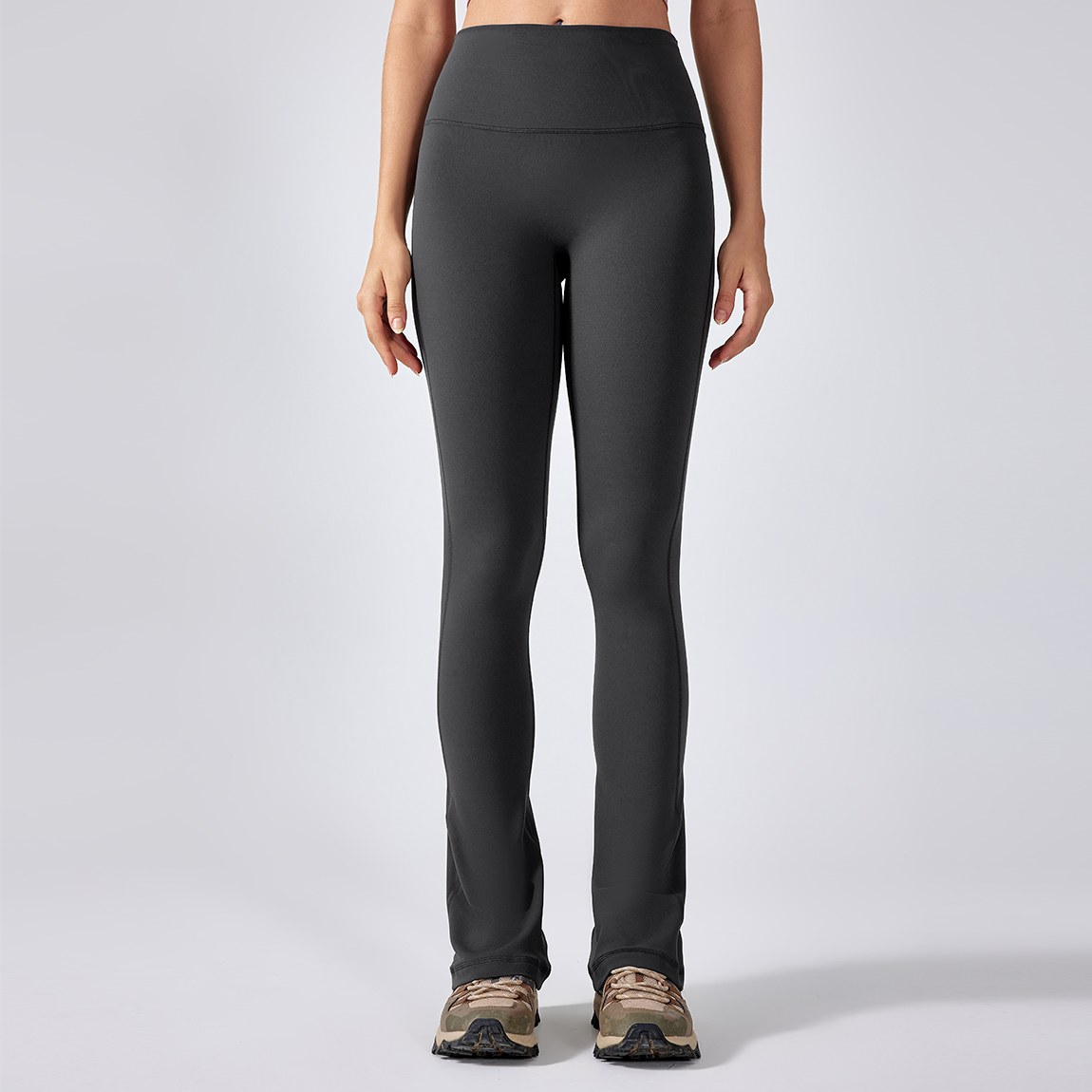 Women's shaping high waisted and hip lifting flared pants yoga pants Color:Graphite;SIZE:S