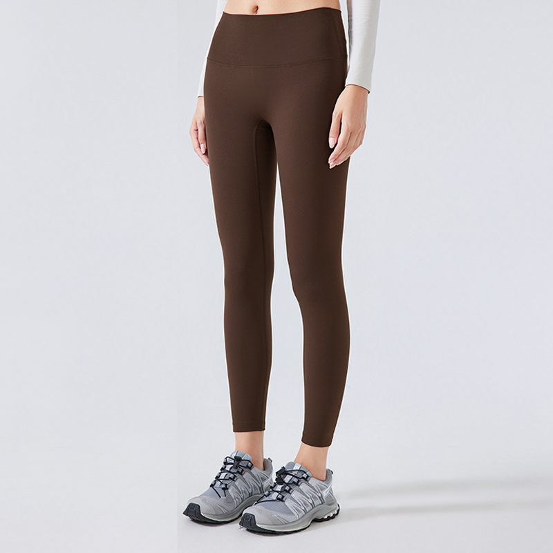 Women's high waisted and hip lifting exercise pants Espresso color