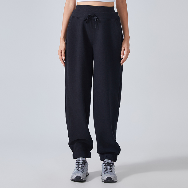 Women's fleece warm sports pants Black