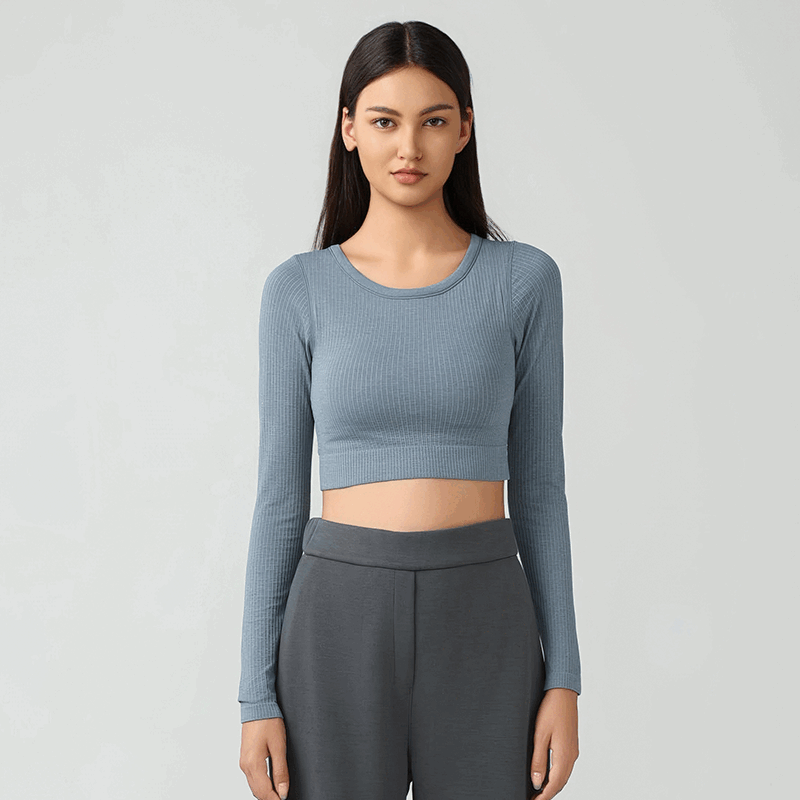Women's short elastic top with chest cushion Belgian Blue
