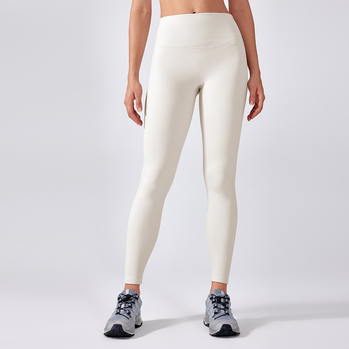 Women's high waisted elastic tight pants with plush yoga pants Albumin