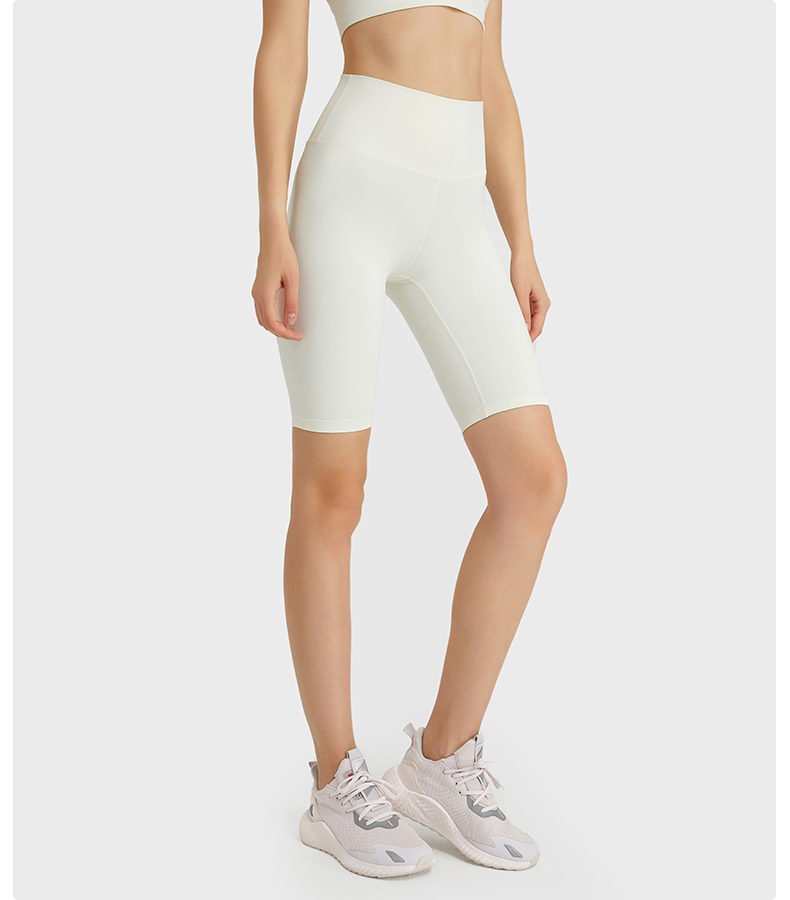 Women's free size fitness pants with high waist and hip lifting CAMELLIA WHITE 
