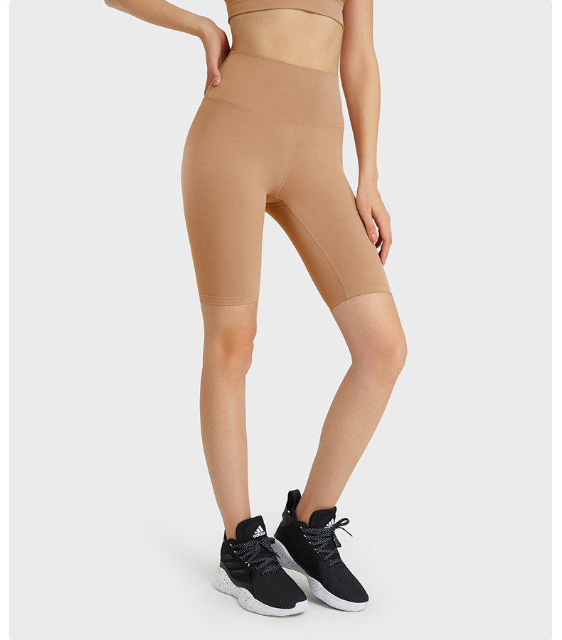 Women's free size fitness pants with high waist and hip lifting ROSE BROWN