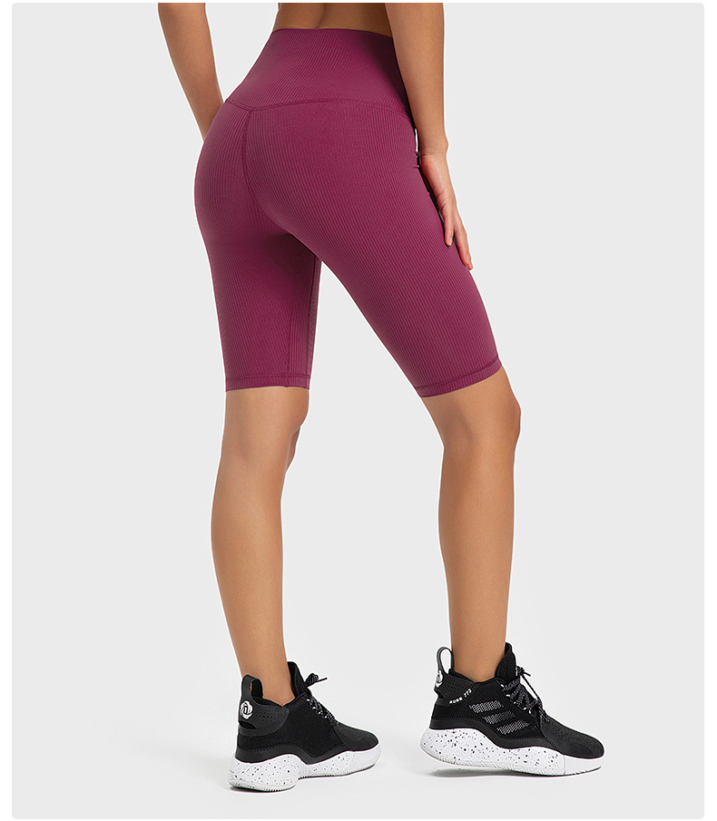 Women's high waisted yoga pants PLUM RED